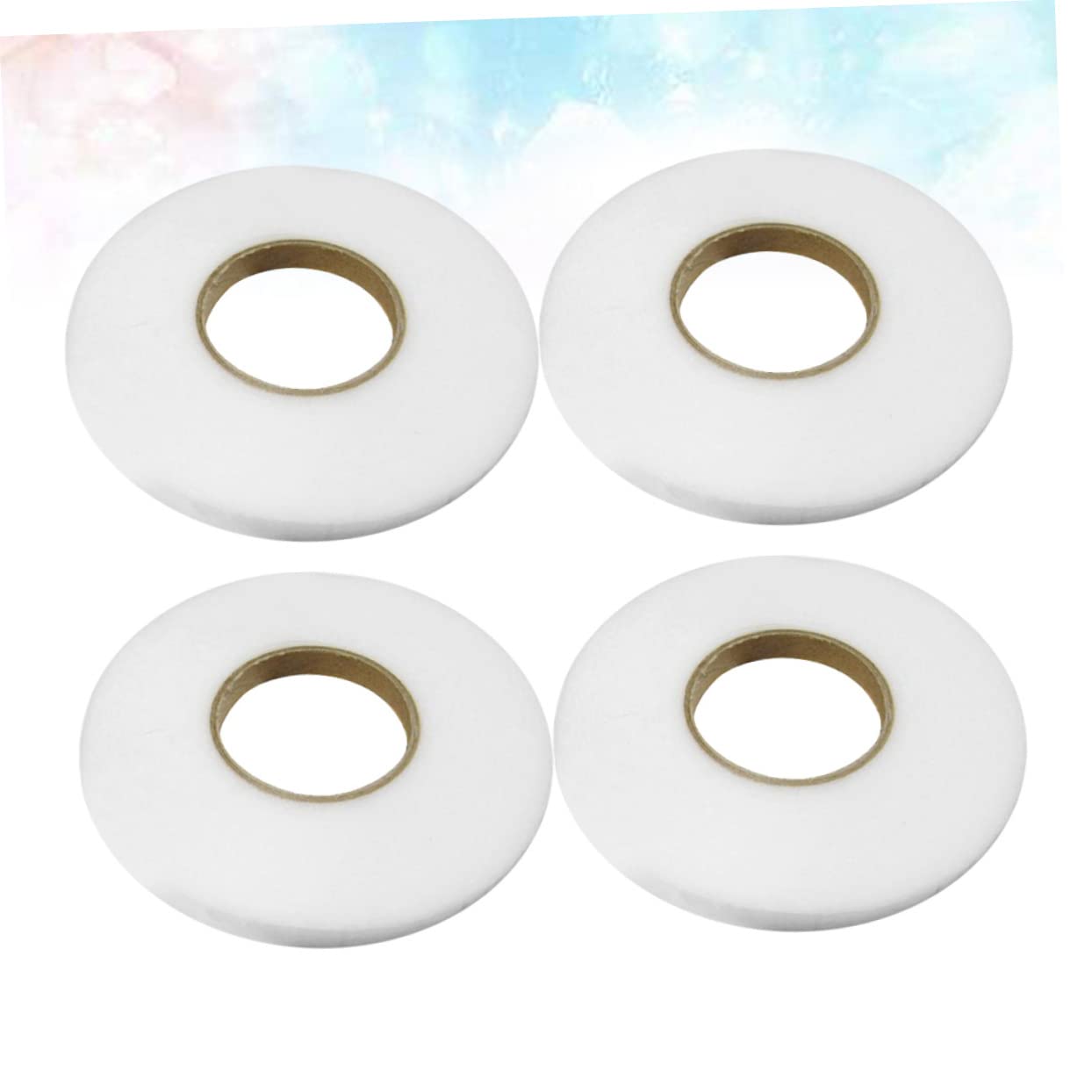 12rouleaux Ruban Thermocollant Double-sided Non-tissé Pour Vêtements De Blanc Adhésif Pour Ourlets Et Réparations Textiles