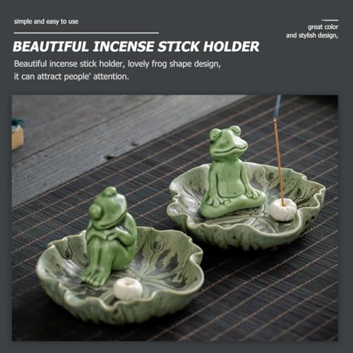 Brûleur de parfum compact en forme de grenouille verte et facile à utiliser