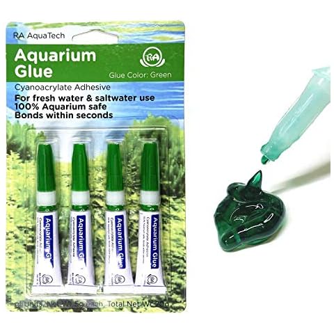 RA AquaTech Aquarium Glue Green for Plants Moss Aquascaping Instant Aquarium Safe (4pcs Pack) Cover