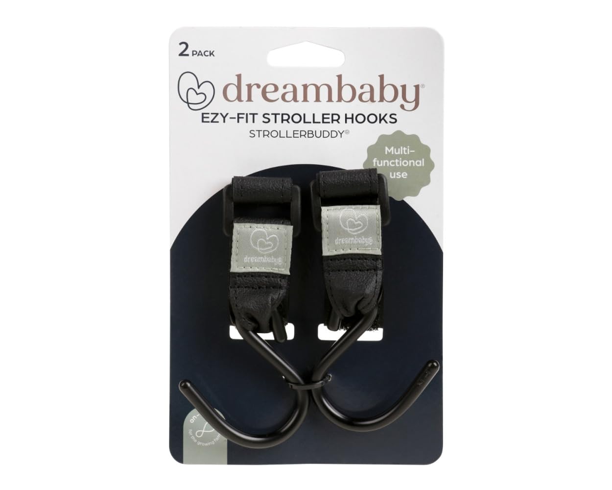 Dreambaby wózek Buddy® EZY-Fit haki do wózka dziecięcego - 2 sztuki (czarne)