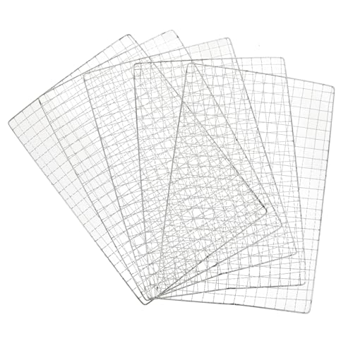 INOOMP 5pièces Tapis De Cuisson Extérieur Acier Inoxydable Réutilisable pour Barbecue Compatible avec Viandes Légumes Poissons Et Pizzas