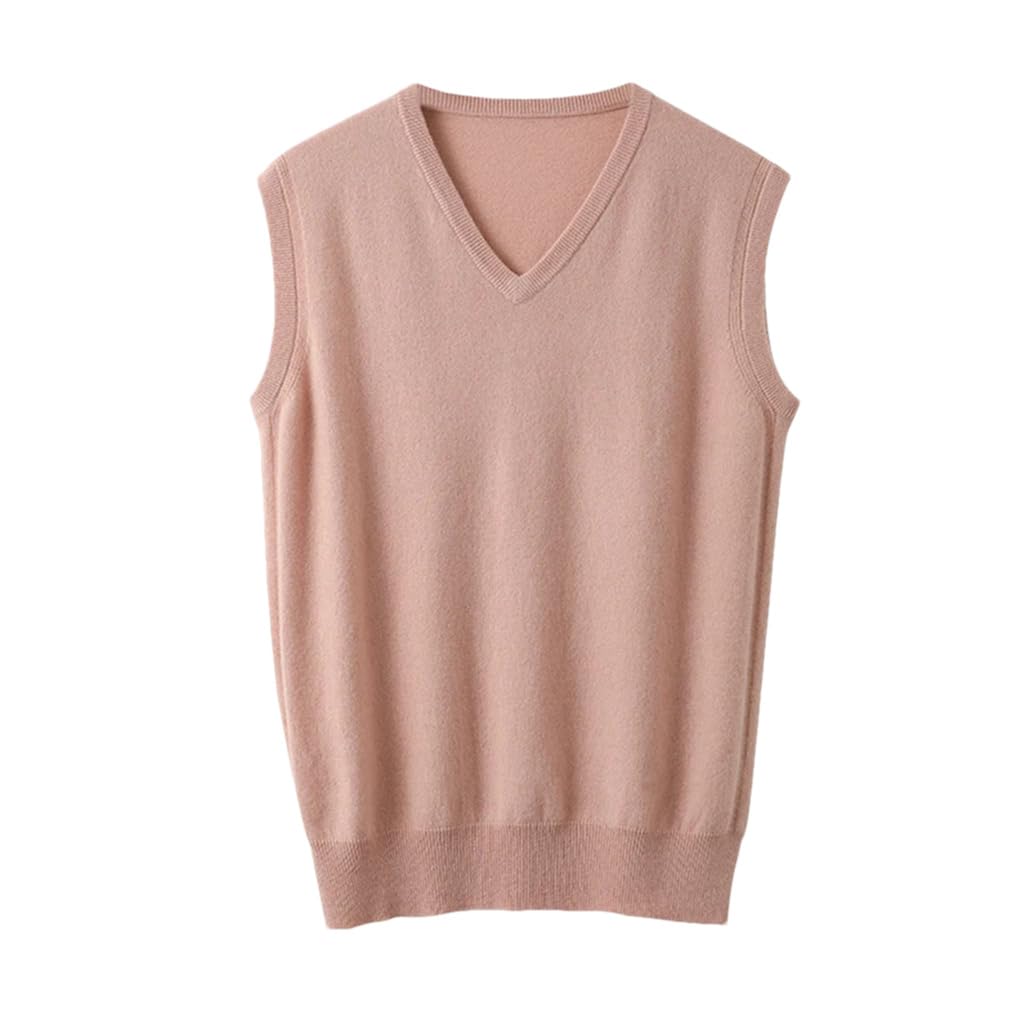 Chaleco de punto de cachemira para hombre, suelto, sin mangas, chaleco de otoño