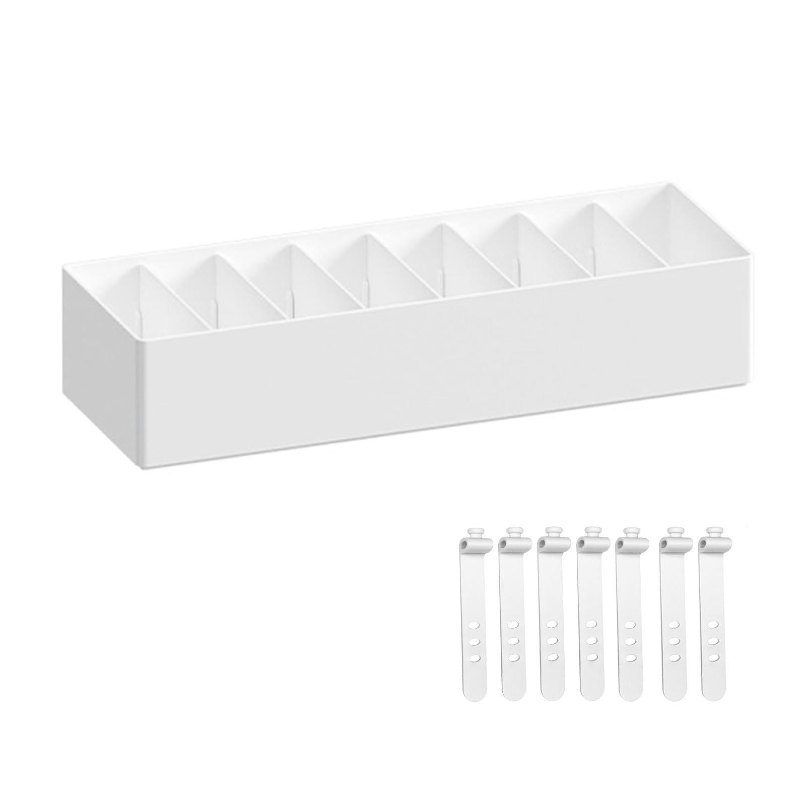 Scatola Organizer Per Cavi | Divisori Regolabili E 6 Fascette | ABS Resistente | Salvaspazio