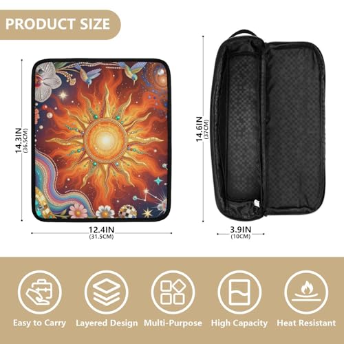 Bolsa organizadora de viaje para herramientas de cabello para mujeres con almohadilla resistente al calor, accesorios removibles para alisadores, rizadores y planchas miniatura 4