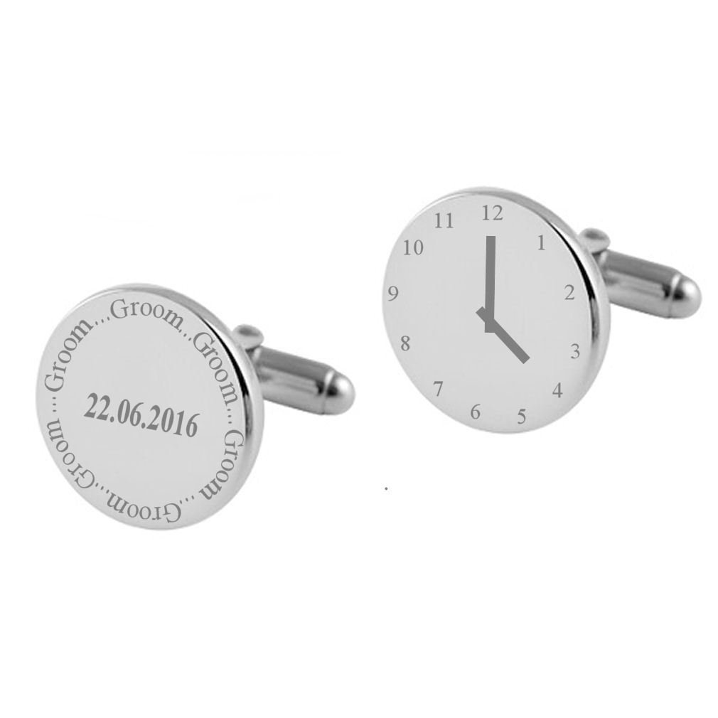 Select Gifts Novio Boda Gemelos Gemelos de ~ grabado reloj de tiempo ~ personalizado seleccione bolsa de regalos