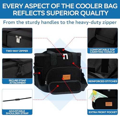 Image of Portable Soft Cooler Bag - 24 /60 Can Insulated Camping Cooler, Leakproof Collapsible Soft Sided Cooler for Drink, Suitable for Picnic, Beach, Outdoor, Lunch, Work, Ice Chest