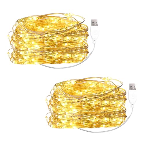 ENLACE 2 Stück LED Lichterkette mit USB, 3M 30 LED Kupferdraht...