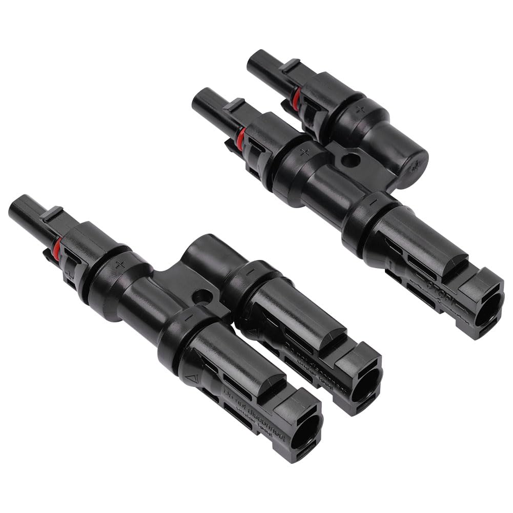 URAQT T Solari Cavo Connettori, 1 Paia 2 a 1 Connettori Solari da Cavo per Pannelli, IP67 Impermeabile MFFF/FMMM, Pannello Solare Branch Cavi Fotovoltaici Connettore