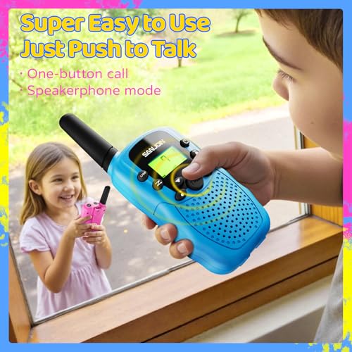 Image of Walkie Talkies for Kids Rechargeable, 2000 mAH Last 3-4 Days 2 Way Radios Toys for 3-12 Year Old Boys Girls to Outside, Camping, Hiking Birthday Holiday Easter Basket Stuffers Presents