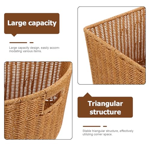 Cesta triangular de imitación ratán para aprovechar rincones en el dormitorio 4
