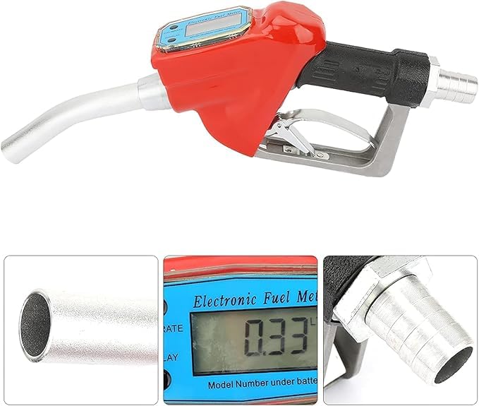 Image of Fueling Nozzle, Electronic Metering Fuel Dispensing Meter Nozzle Auto Shut Off Petrol Kerosene Gasoline Fuel