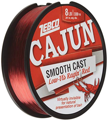 Zebco Cajun Smooth Cast Monofilament Fishing Line, Low-Vis Ragin’ Red Filler Spool, 330-Yards, 8-Pound, Virtually Invisible, Natural Presentation - image 1