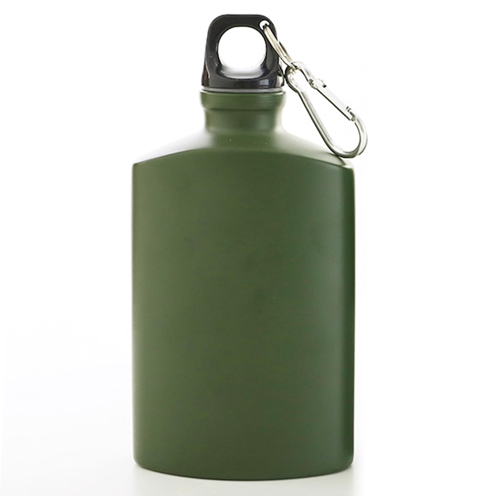 Nyutcwe Green Water Canteen, 500Ml 4X6 Canteen Water Bottle, Aluminium Alloy Army Portable Leakproof Flat Bottle With Clip For Outdoor, Hiking, Camping
