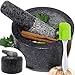 Produktbild Ezo.Home Mörser und Stößel aus Granit, großes Set, wendbar, doppelseitig, ideal zum Mahlen von Pasten, zum Zerschlagen von Gewürzen und als Pillenzerkleinerer, Naturstein