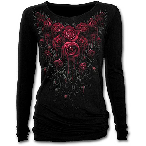 Spiral Direct Blood Rose-Baggy Top Shirt À Manches Longues, Noir (Black 001), 48 (Taille Fabricant: X-Large) Femme