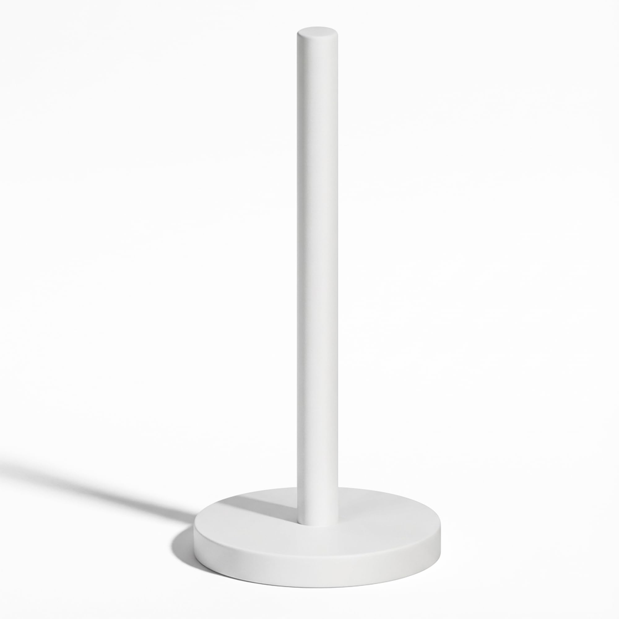 Minismus Anti-Roll Arm Paper Holder - Sturdy No Drilling - Modern Kitchen Paper Stand for Standard Rolls (Silver)