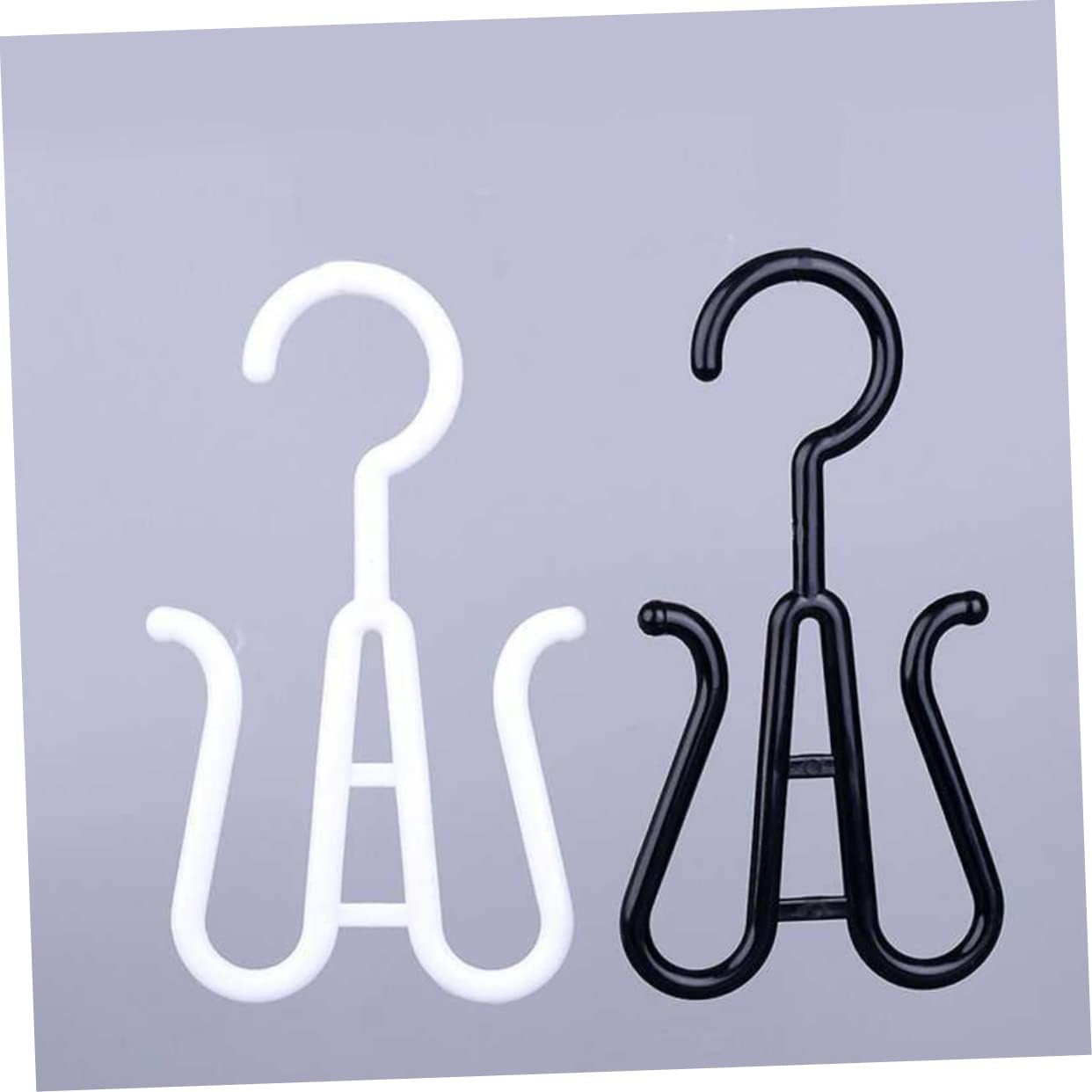 SOLUSTRE Plastic Shoe Hanging Hooks, 10pcs Black Double Hook Design
