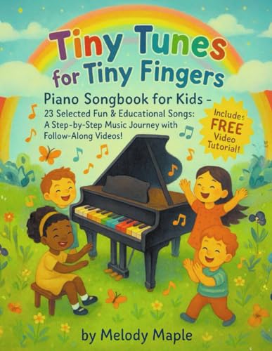 Tiny Tunes for Tiny Fingers. Piano Songbook for Kids – 23 Selected Fun & Educational Songs: A Step-by-Step Music Journey with Follow-Along Videos! (FREE Video Tutorial) (#1 in Series)