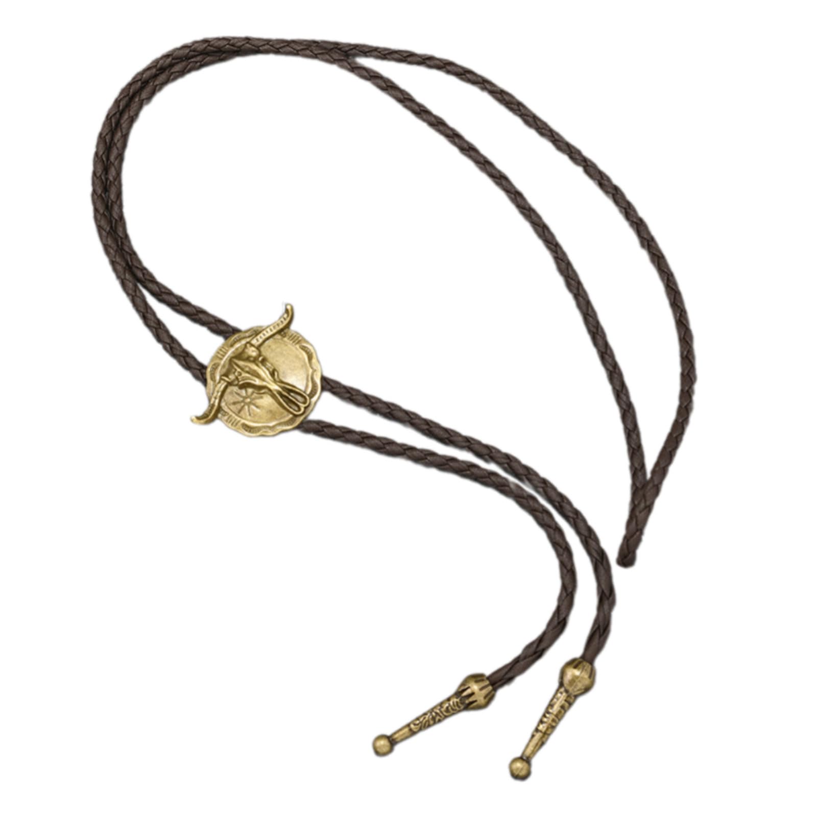 MICFENY Retro Styles Alloy Bolos Necklace Tie Practical PU Rope Unisex Fashion Accessory For Casual Wear