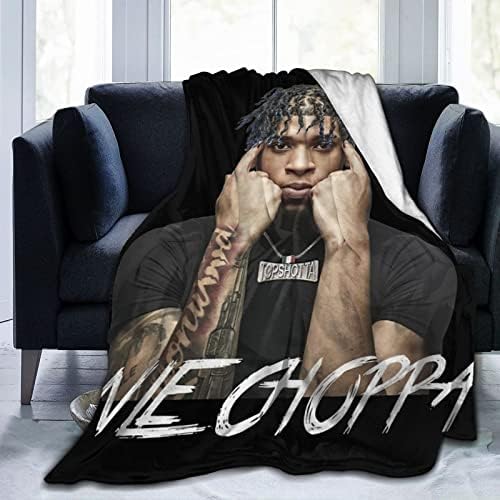 Nle Rapper Choppa Music Throw Blanket Packable Classic Lightweight Blankets Decor for Bed Couch Living Room Travel Outdoor 50"X40"