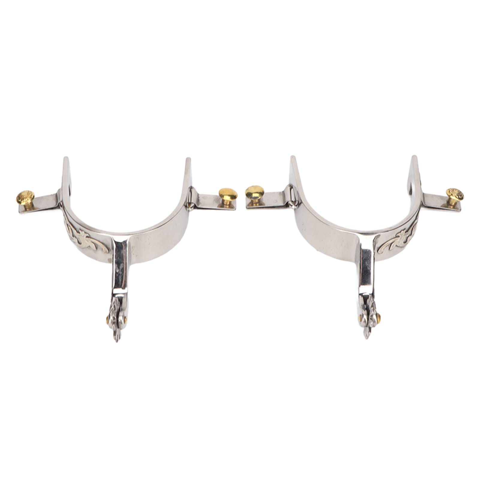 YedaHcy 2Pcs Horse Spurs Stainless Steel Westerns Cowboys Spurs with Rotating Gear for Equestrian Enthusiasts, to Install and Operate, Beautiful Hand Engraved Decor, Safe and Durably