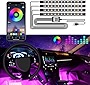 yonwait Car LED Lights Car Accessories Gifts APP-Control Inside Car Lihgt with USB Port Music Sync Color Change RGB Led Lights for Cars Interior Light (4 Pieces 48 LEDs Strip)