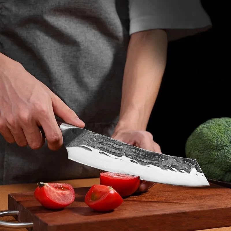 Meat Cleaver,Cleaver Knife 7.5 Inch Forged Kitchen Knives Chef Knife Meat Fish Filleting Fruit Cutter Cleaver Barbecue Cooking Tool, LAMAJIGA5844
