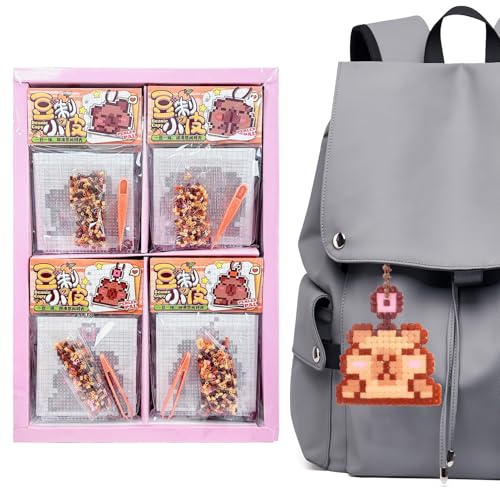 Llaveros Capybara,Kit creativo de ocio de actividad manual | Perlas para llaveros - Idea de regalo para la escuela en casa y niñas