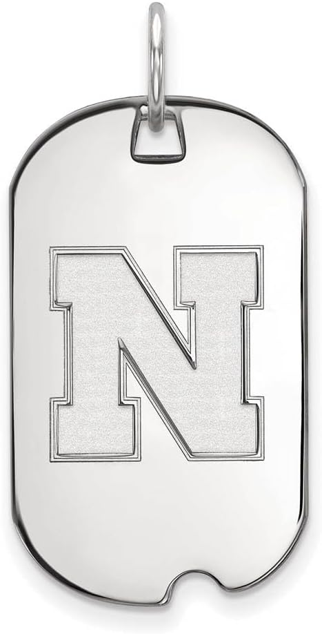 Sterling Silver LogoArt University of Nebraska Small Dog Tag