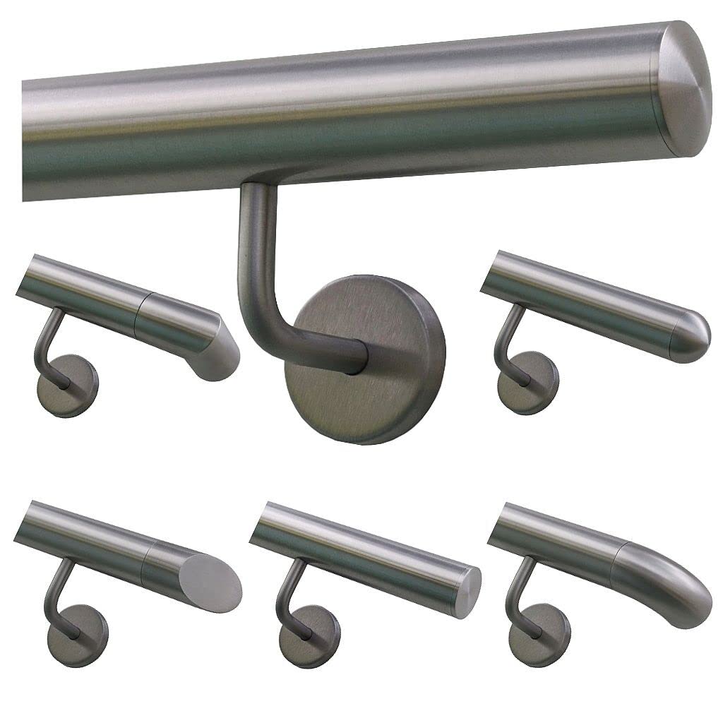 TIBU Handlauf Geländer Edelstahl Ø 42,4 mm Länge 180 cm Rostfrei Außen Innen