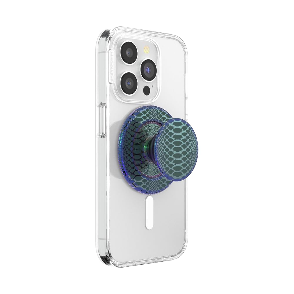 PopSockets PopGrip for MagSafe, Magnetic Phone Grip & Stand, Swappable Top, Secure Grip for iPhone MagSafe Cases, Kickstand for Hands-Free Viewing, Wireless Charging Compatible - Scales
