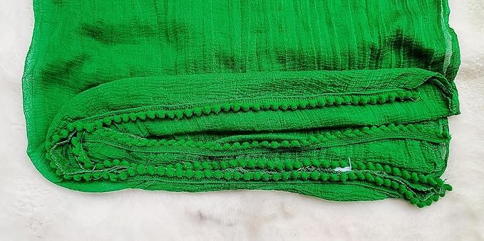 Image of Solid Beautiful Chiffon Dupatta Chunni Chunri with Bundi Lace for Women Casual Traditional Dailywear Lightweight dyeable