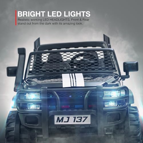 Image of Baybee Rampage India's Biggest 4x4 Battery Operated Jeep Car for Kids, 2 Seater Ride On Toy Car with Music & LED Light | Electric Jeep for Kid to Drive 3 to 10 Year, Weight Capacity 80kg (Black)