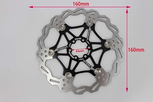 Juego de frenos de disco de bicicleta de 6.299 in y 7.087 in con 6 pernos para bicicleta de carretera, bicicleta de montaña, MTB, BMX (aleación de