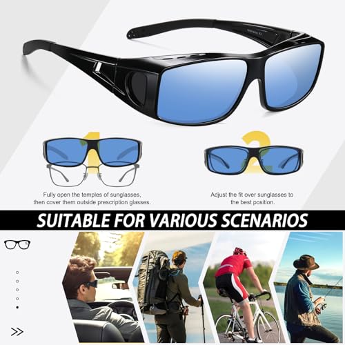Image of HAOLOTA Night Vision Driving Over Glasses, Polarized Nighttime Glasses Men Women Anti Glare Yellow Tinted Lens