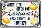 Photo Gallery divertente cartello in metallo con limone, stile vintage, quando la vita ti dà limoni, crea qualcosa di dolce, poster in latta per casa, cucina, giardino, ufficio, bar, pub, decora 6x8 pollici Photo Gallery divertente cartello in metallo con limone, stile vintage, quando la vita ti dà limoni, crea qualcosa di dolce, poster in latta per casa, cucina, giardino, ufficio, bar, pub, decora 6x8 pollici