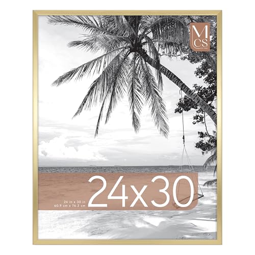 Image of MCS Foundation 24x30 Poster Frame Traditional Brass, Vertical & Horizontal Wall Hanging Large Picture Frame for Photos, Posters & Art Prints (1-Pack)