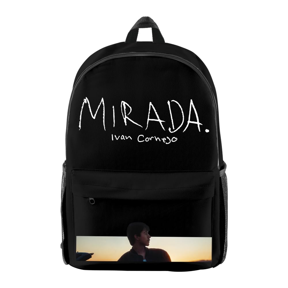 DIULEILAOMOU Ivan Cornejo Mirada Merch Backpack Women Men Rucksack Unisex Travel Bag Hip Hop Daypack Casual Bag (Black,One Size)