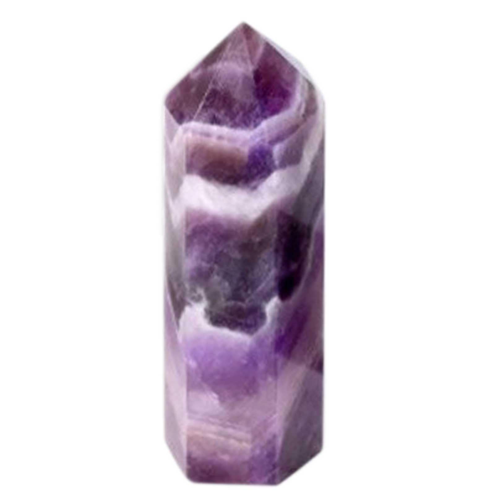 AGSHYWFT Dream Amethyst Large Healing Crystal Wand Obelisk Tower 6 Faceted Single Point Crystal Prism Reiki Chakra Meditation Therapy Home Decor