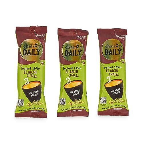 Image of Chaizup Daily 1 Min Instant Elachi Premix Tea - 30 Sachets (No Sugar) | Elachi Flavours | 30 Servings | 270g