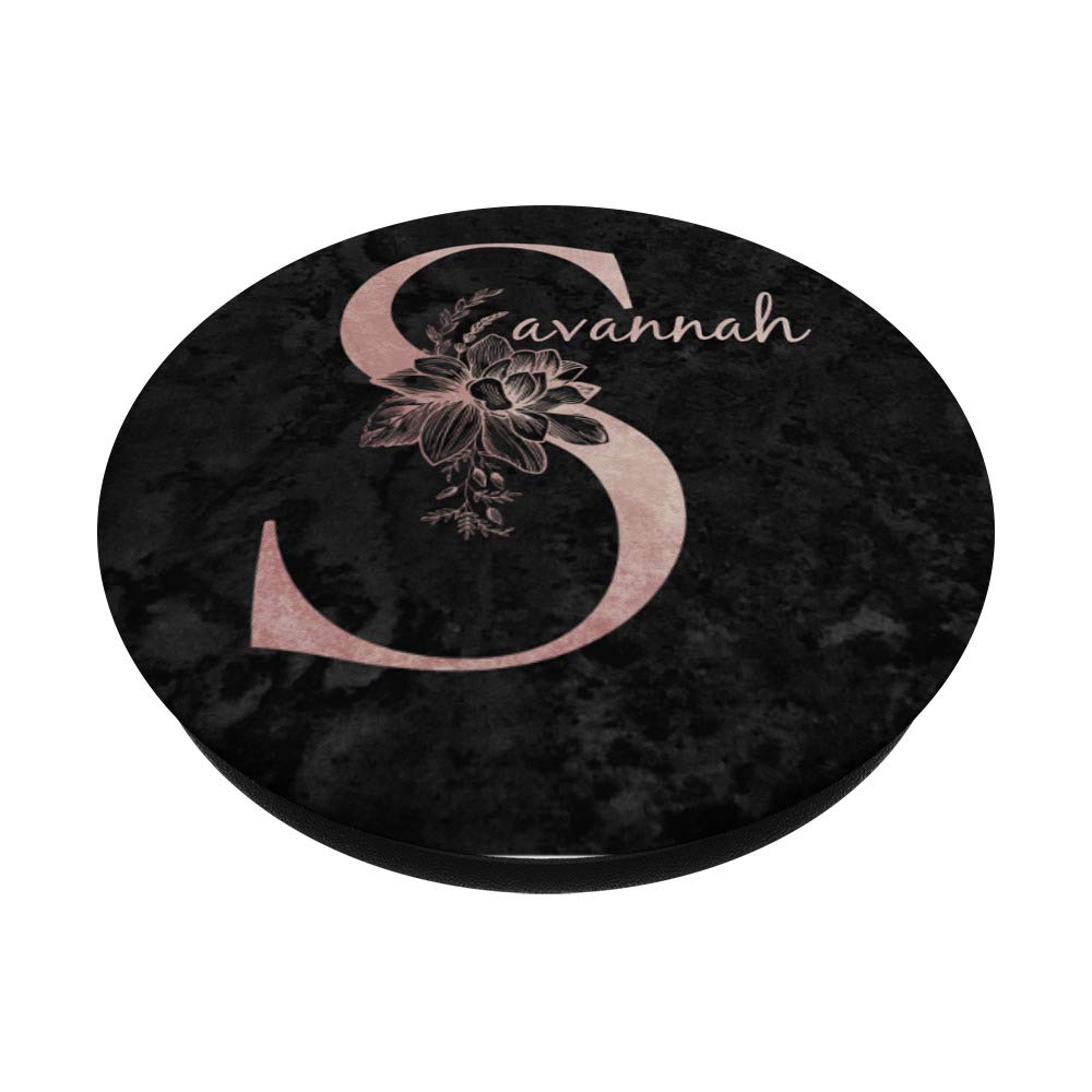 Amazon.com: Savannah Name Personalized Pink Rose on Black Design