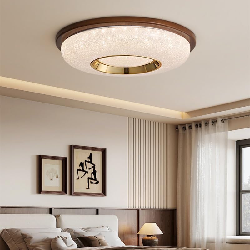 Plafonnier LED pour chambre et salon nordique créant une ambiance chaleureuse en bois