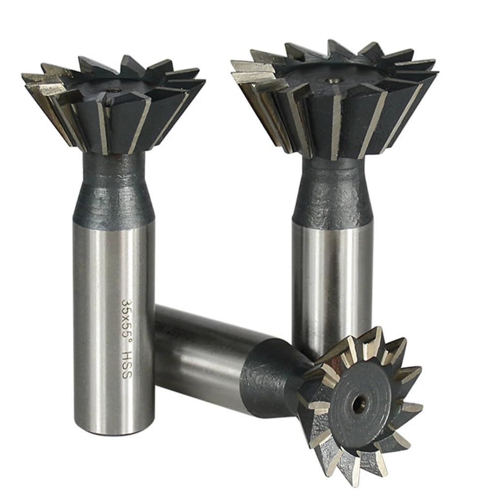 Fresa de cola de milano de 10mm, 12mm, 16mm, 20mm, 25mm, 30mm, 40mm, 50mm, 60mm, 45, 55, 60 grados, broca enrutadora CNC, vástago recto, fresa de extremo HSS(45mm x55Degree)