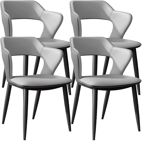 Miniatura 25 de YVYKFZD Leather Dining Chairs Set, Kitchen Chairs with Curved Back, Upholstered Dining Room Chair, Comfy Side Chair Lounge Armchair, for Living