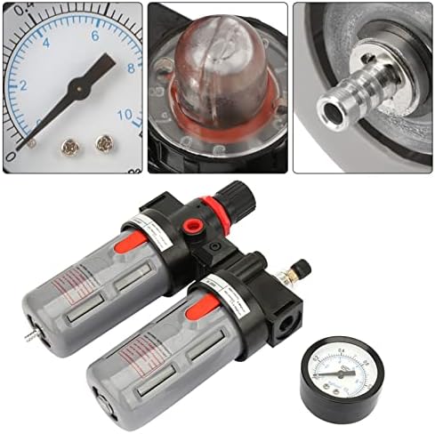 PT1/4 Compressor Filter Kit Air Compressor Oil-water Separator Air Pressure Filter Gauge Trap Oil Water Regulator Tools Set