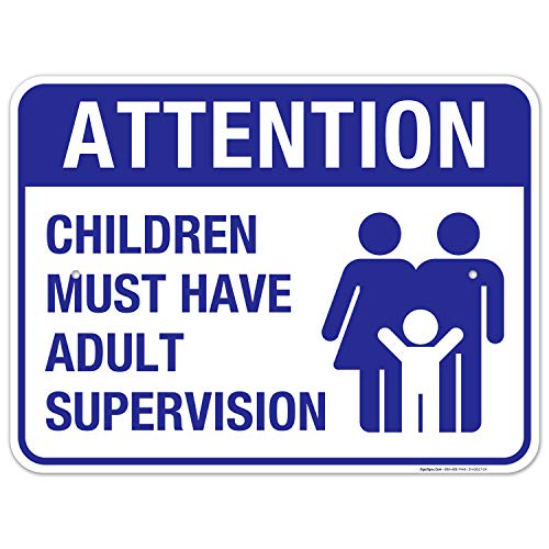 Cartel de supervisión para niños 18x24 in aluminio miniatura 1