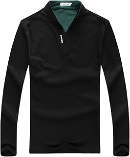 T Shirt Men Graphic Color Stand Collar Loose Long Sleeve T Shirt for Men Big Foam Funny t Shirts Tshirts Men UK White Polo Shirt Boys t Shirts for Men Graphic Pack Shirts for Men Graphic tees Vintage