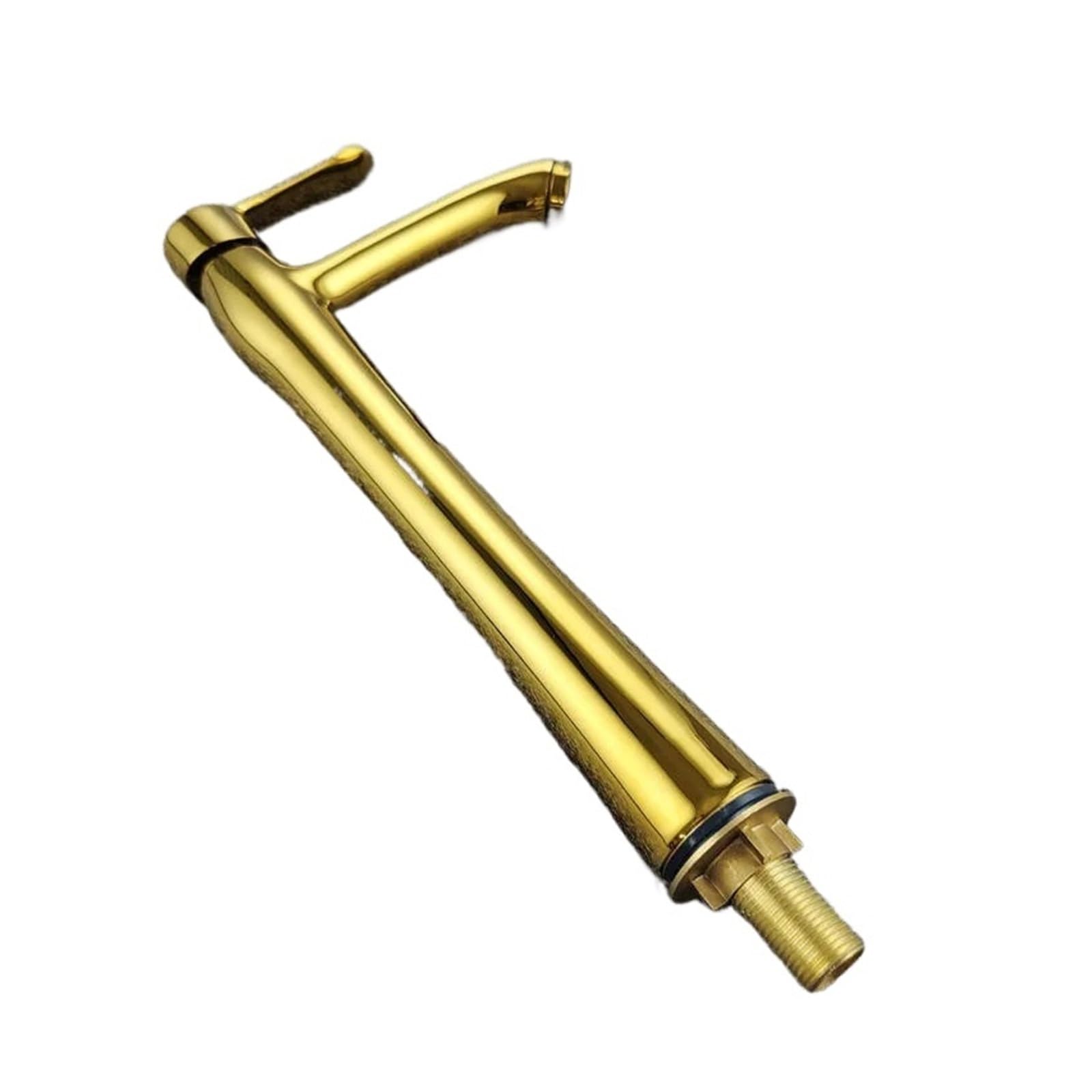 Gqnblvhzupdm Gold Kitchen Faucets, Black Chrome Tall Bathroom Faucet, Single Cold Water Basin Sink Tap Zinc Alloy, Deck Mounted Hole Tapware(Gold)