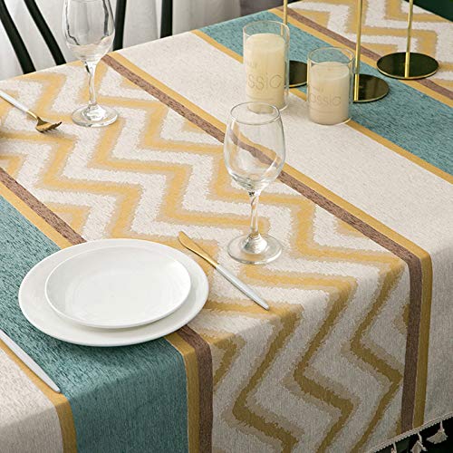Nappe Couverture Moderne Jaune à Rayures Vintage en Tissu Polyester Durable - 5