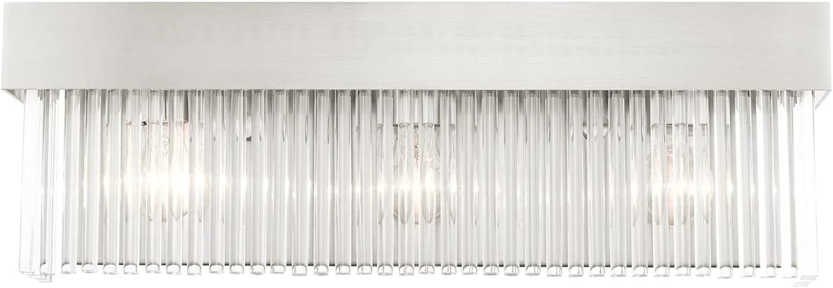 Livex Lighting 15713-91 3 Light Brushed Nickel Bath Vanity